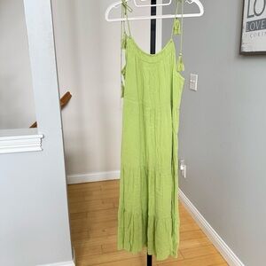 EUC HYFVE Light Green Strappy Maxi Sundress, Size Small